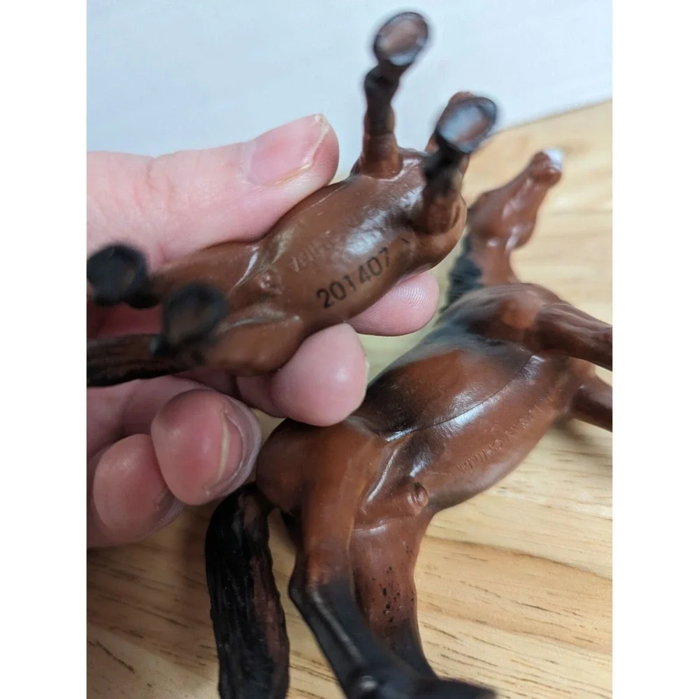 hard pvc plastic Lot 2 Male Horse & baby‎ boy Blaze nose brown German arabian